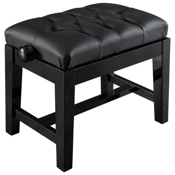 125TCH concert piano stool - Black gloss, black simulated leather