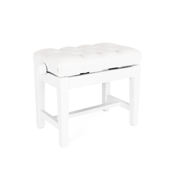 125TCH concert piano stool - White gloss, white simulated leather