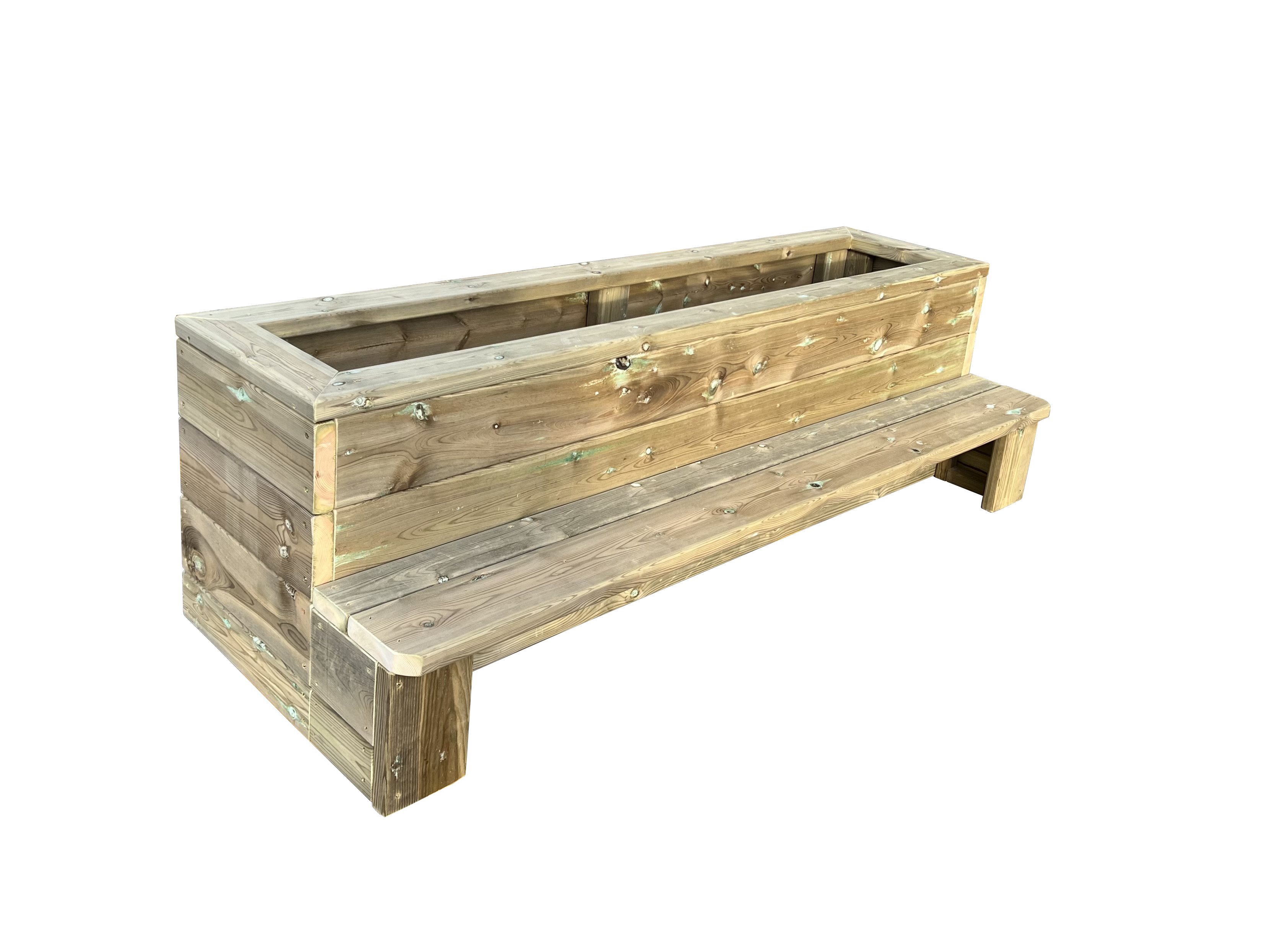 Garden bench online with planters