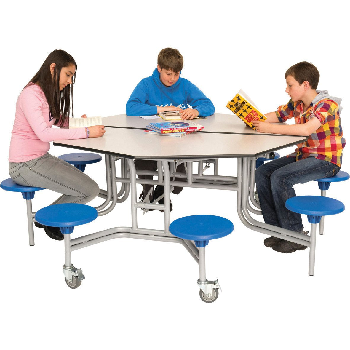 Octagonal Mobile Folding Dining Table - 8 Seat Unit