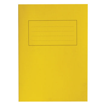 A4 EXERCISE BOOKS, Ivory Tinted Paper, 8mm with Margin, Yellow Cover, Pack of 25