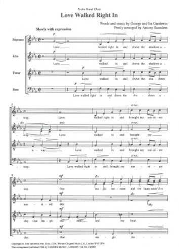 Gershwin Love Walked Right In: SATB