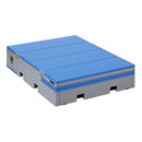 Wenger flipFORMS flexible classroom seating and staging - blue top/grey base