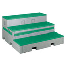 Wenger flipFORMS flexible classroom seating and staging - green top/grey base