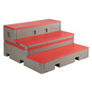 Wenger flipFORMS flexible classroom seating and staging - red top/grey base