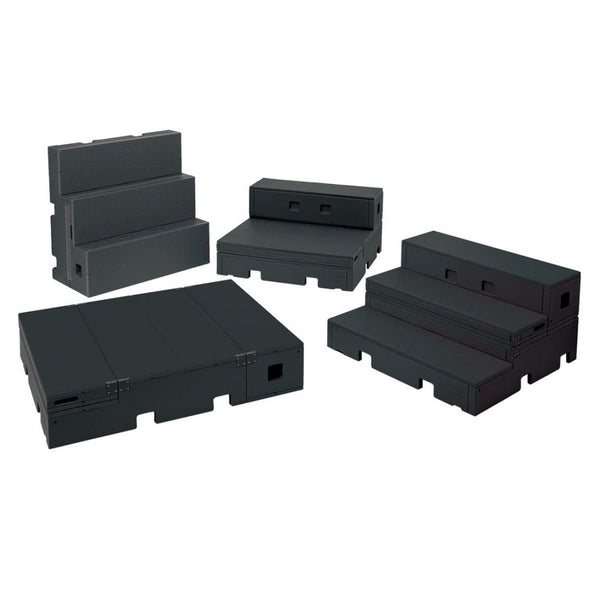 Wenger flipFORMS flexible classroom seating and staging - black top/black base