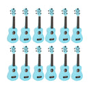 Octopus Academy soprano ukulele classroom pack of 12 - Light blue and white crackle