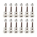 Octopus Academy soprano ukulele classroom pack of 12 - White and black crackle