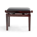 CGM 125E height adjustable piano stool - dark mahogany gloss, black simulated leather