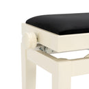 CGM 125E height adjustable piano stool - Ivory gloss, black velvet