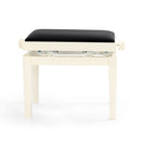 CGM 125E height adjustable piano stool - Ivory gloss, black velvet