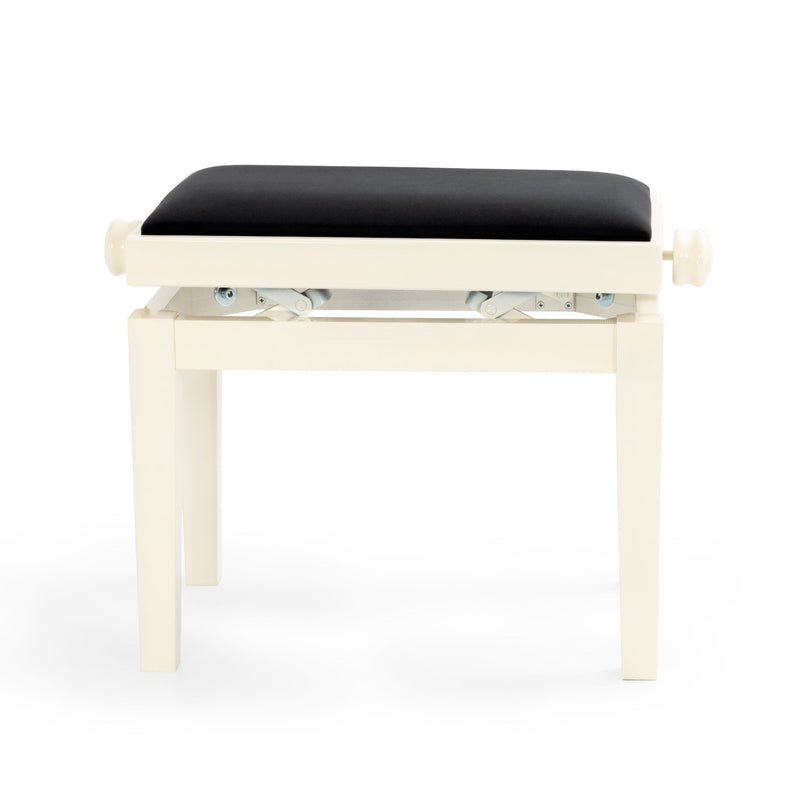CGM 125E height adjustable piano stool - Ivory gloss, black velvet