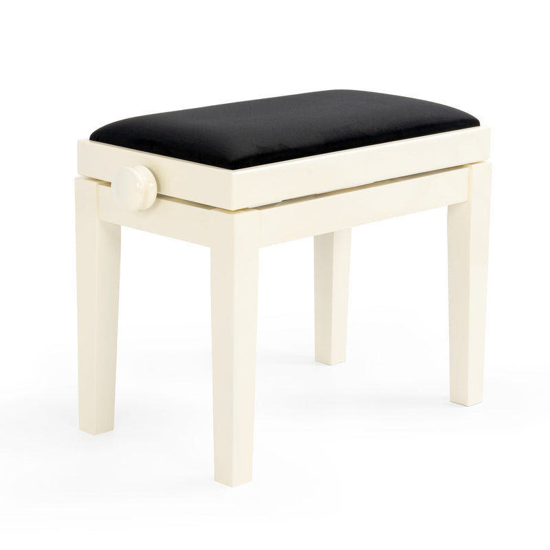 CGM 125E height adjustable piano stool - Ivory gloss, black velvet