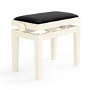 CGM 125E height adjustable piano stool - Ivory gloss, black velvet