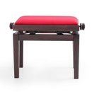 CGM 125E height adjustable piano stool - Rosewood satin, red velvet