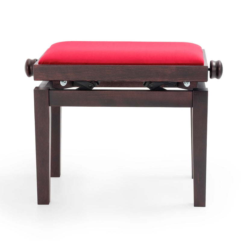 CGM 125E height adjustable piano stool - Rosewood satin, red velvet