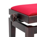 CGM 125E height adjustable piano stool - Rosewood satin, red velvet