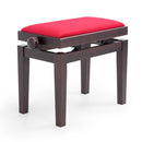 CGM 125E height adjustable piano stool - Rosewood satin, red velvet