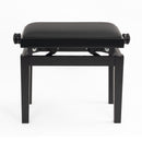 CGM 125E height adjustable piano stool - Black satin, black simulated leather