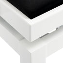 CGM 125E height adjustable piano stool - White gloss, black velvet