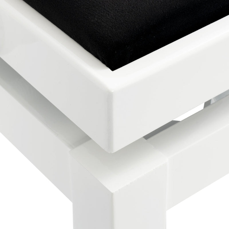 CGM 125E height adjustable piano stool - White gloss, black velvet