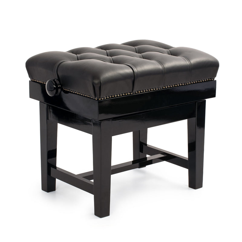 CGM 125QUEEN concert piano stool - Black gloss, black leather