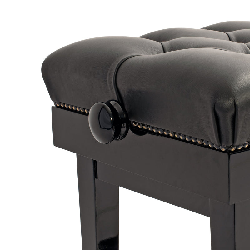 CGM 125QUEEN concert piano stool - Black gloss, black leather