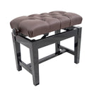 125TCH concert piano stool - Dark walnut gloss, brown simulated leather