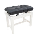 125TCH concert piano stool - White gloss, black simulated leather