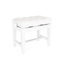 125TCH concert piano stool - White gloss, white simulated leather