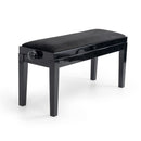 CGM 126E duet piano stool - Black gloss, black velvet