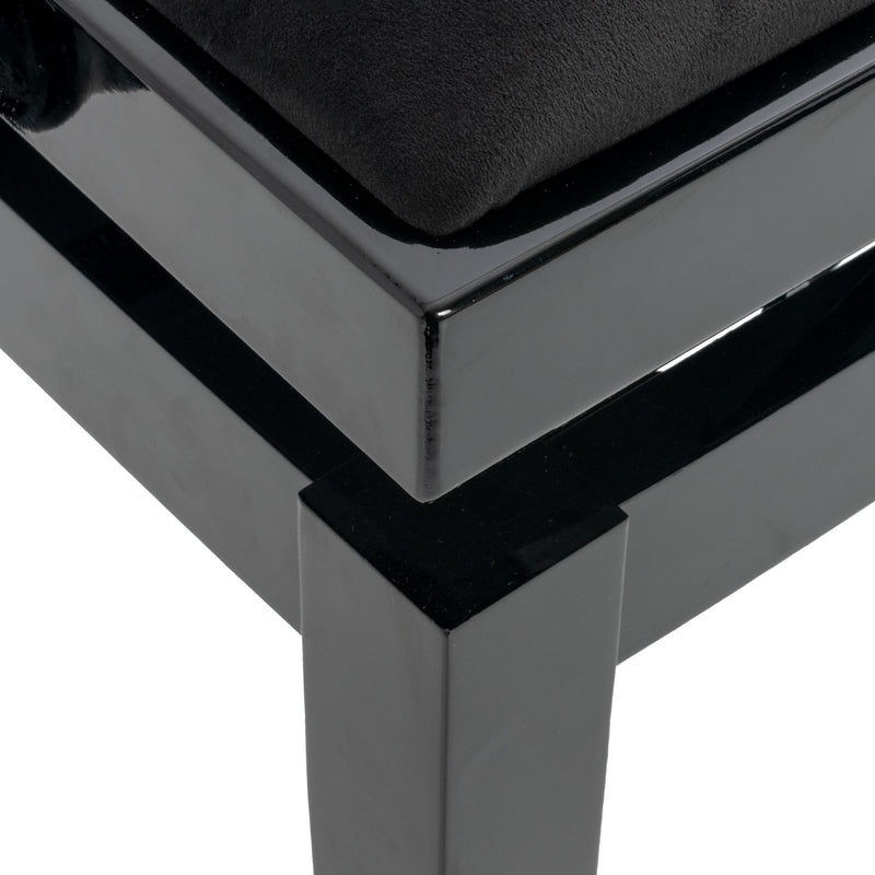 CGM 126E duet piano stool - Black gloss, black velvet