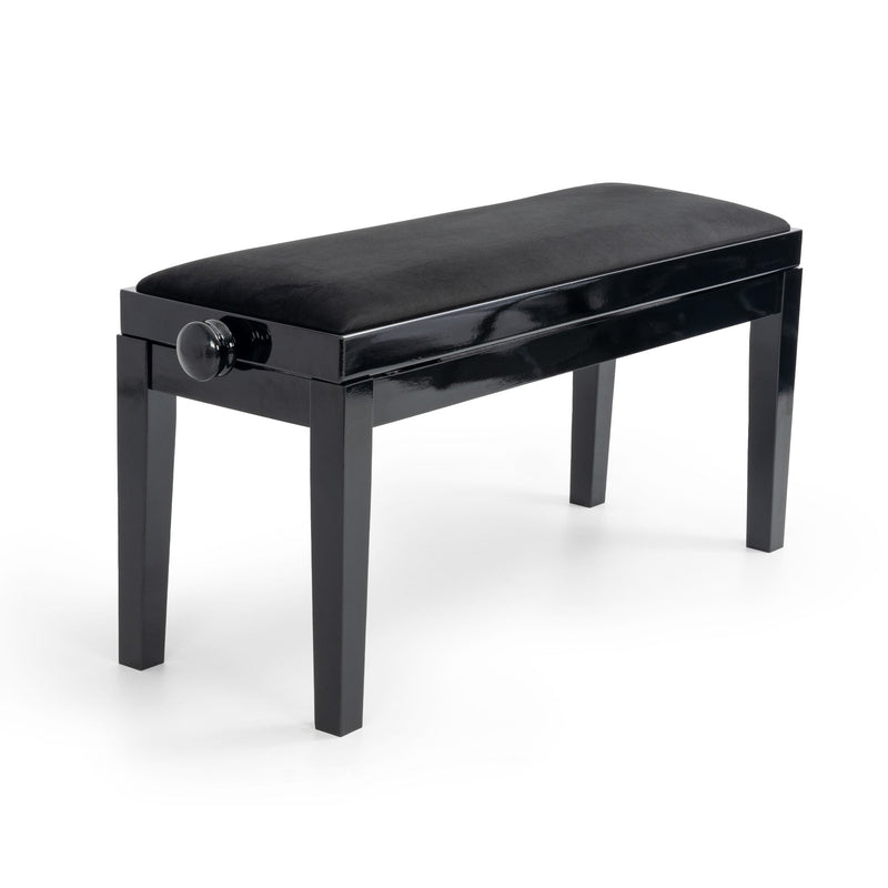 CGM 126E duet piano stool - Black gloss, black velvet