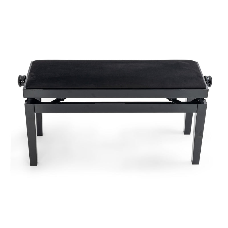 CGM 126E duet piano stool - Black gloss, black velvet