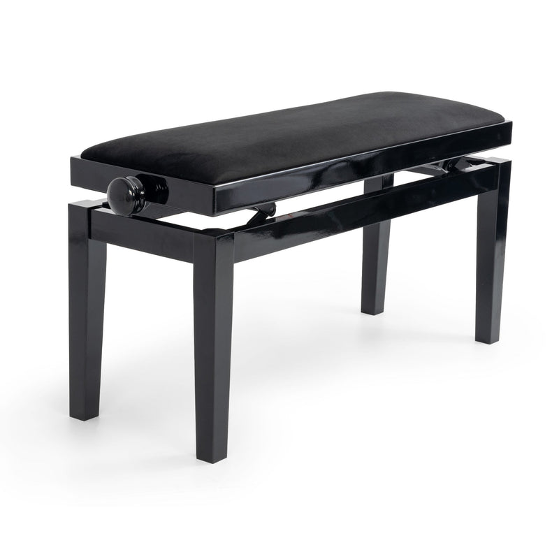 CGM 126E duet piano stool - Black gloss, black velvet