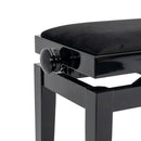 CGM 126E duet piano stool - Black gloss, black velvet