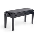 CGM 126E duet piano stool - Black satin, black simulated leather