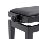 CGM 126E duet piano stool - Black satin, black simulated leather