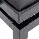 CGM 126E duet piano stool - Black satin, black simulated leather
