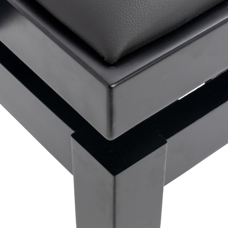 CGM 126E duet piano stool - Black satin, black simulated leather