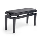 CGM 126E duet piano stool - Black satin, black simulated leather
