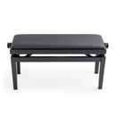 CGM 126E duet piano stool - Black satin, black simulated leather