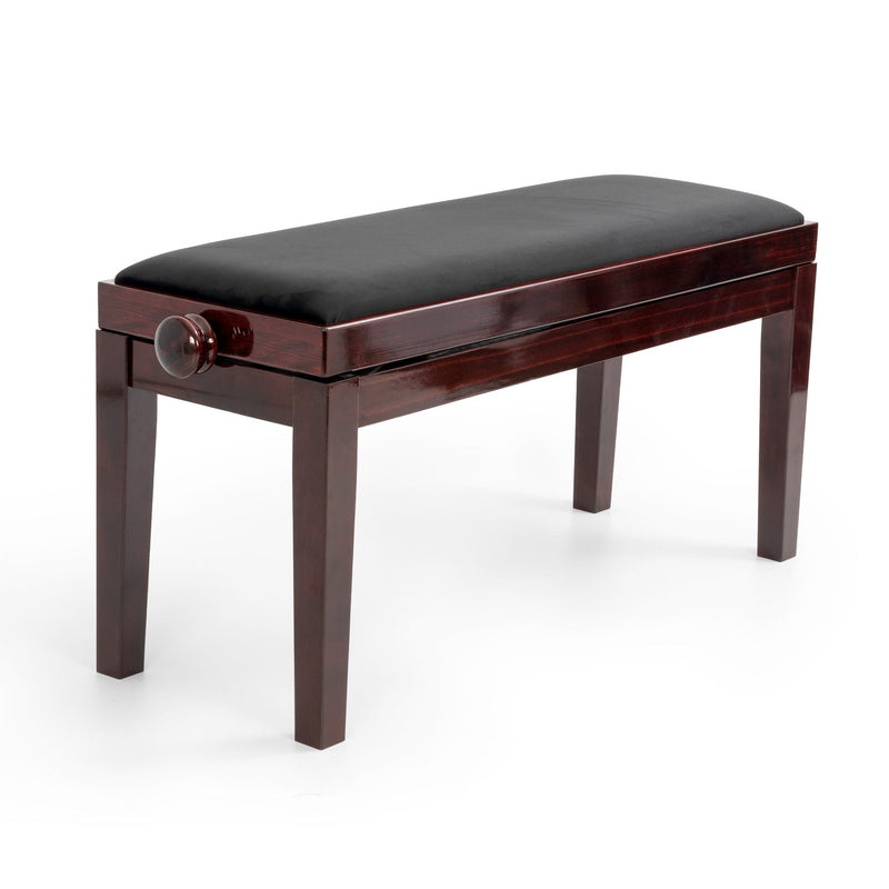 CGM 126E duet piano stool - Dark mahogany gloss, black velvet