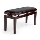 CGM 126E duet piano stool - Dark mahogany gloss, black velvet