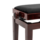 CGM 126E duet piano stool - Dark mahogany gloss, black velvet