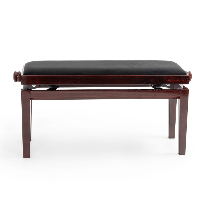CGM 126E duet piano stool - Dark mahogany gloss, black velvet