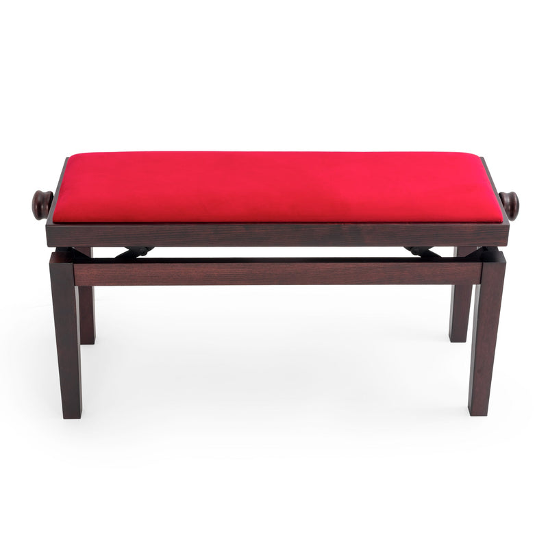 CGM 126E duet piano stool - Rosewood satin, red velvet
