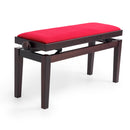 CGM 126E duet piano stool - Rosewood satin, red velvet
