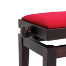 CGM 126E duet piano stool - Rosewood satin, red velvet
