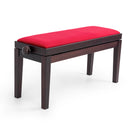 CGM 126E duet piano stool - Rosewood satin, red velvet